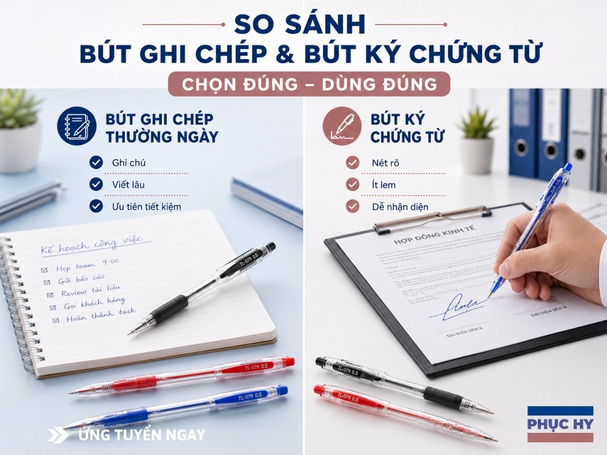 Bút ký chứng từ và bút ghi chép thường ngày khác nhau thế nào