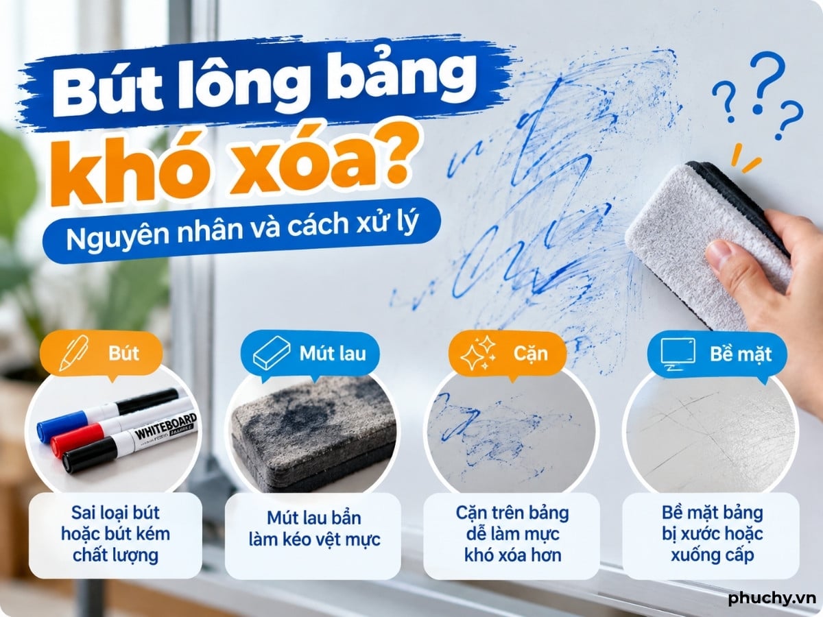 Bút lông bảng khó xóa và các nguyên nhân thường gặp cần kiểm tra