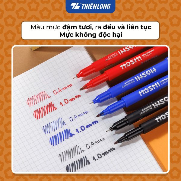 Bút lông dầu Hoshi Thiên Long PM-019/HS đủ 3 màu Đen Đỏ Xanh