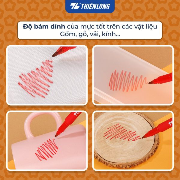 Bút lông dầu Hoshi Thiên Long PM-019/HS viết nét đậm, tươi, nhanh khô trên giấy