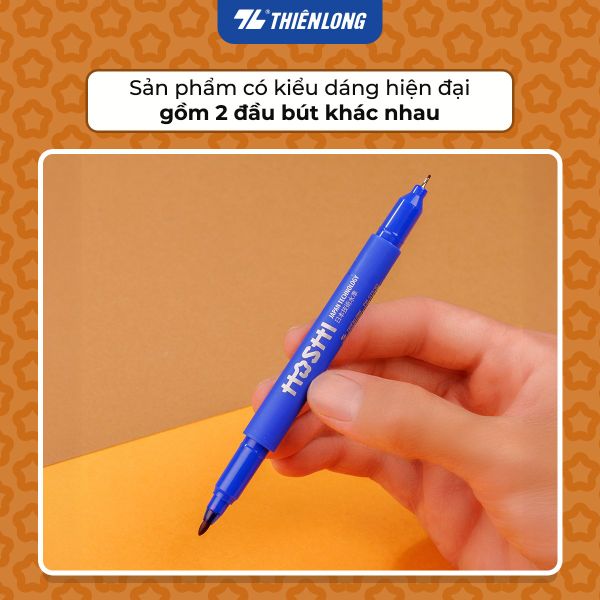 Bút lông dầu Hoshi Thiên Long PM-019/HS thiết kế 2 đầu