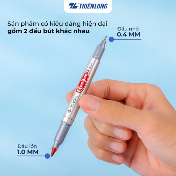 Bút lông dầu Thiên Long PM-04 hai đầu 0.4mm và 1mm