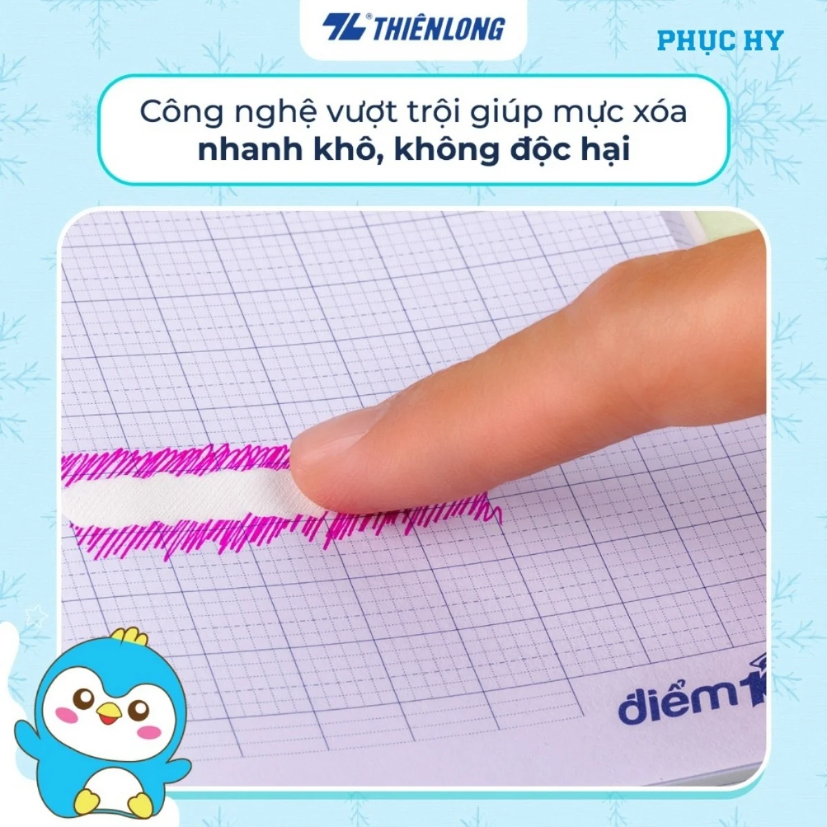 Minh họa mực xóa Thiên Long CP-012 3ml nhanh khô trên giấy