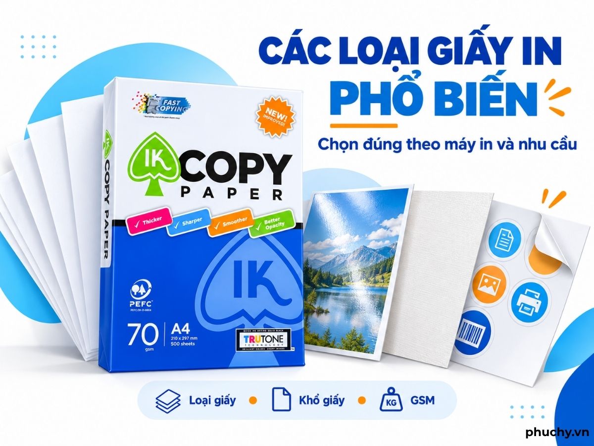 Các loại giấy in phổ biến và cách chọn đúng theo nhu cầu