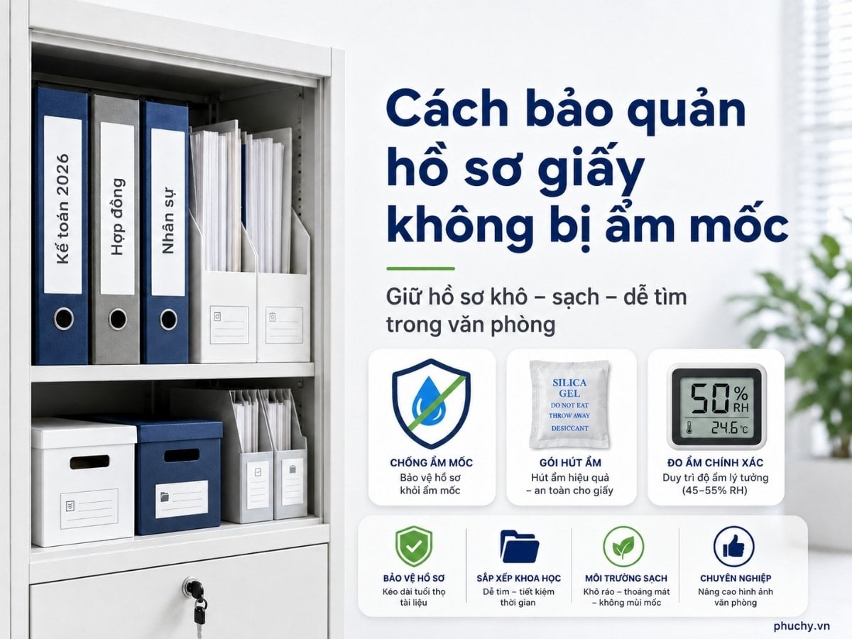 Cách bảo quản hồ sơ giấy không bị ẩm mốc trong văn phòng