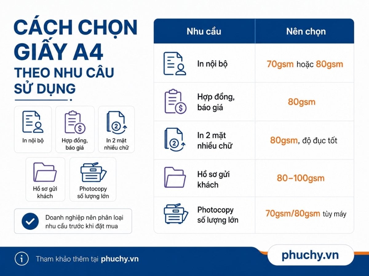 Cách chọn giấy A4 theo nhu cầu sử dụng cho văn phòng và doanh nghiệp