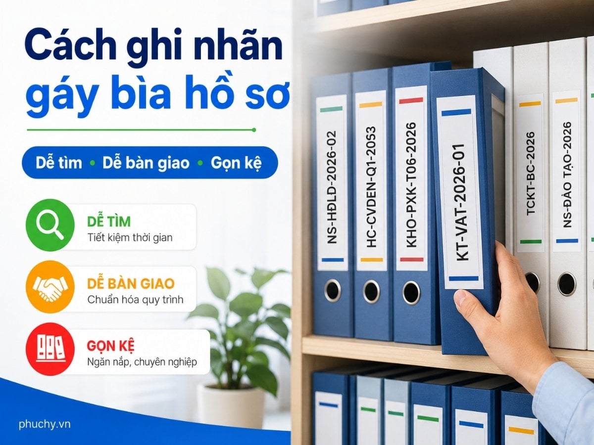 Cách ghi nhãn gáy bìa hồ sơ giúp tìm tài liệu nhanh và bàn giao dễ hơn