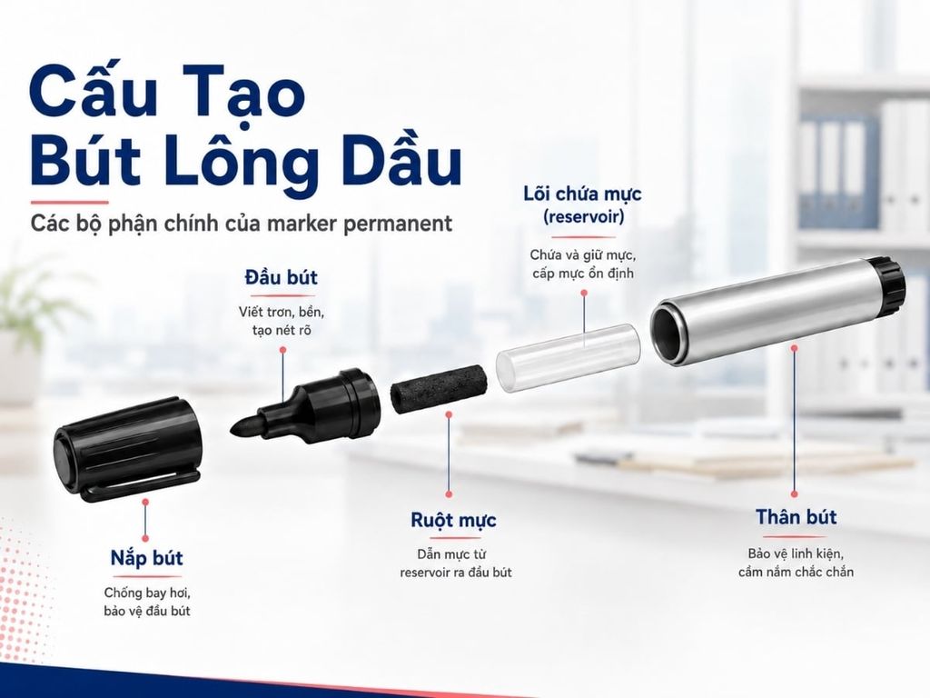 Cấu tạo của bút lông dầu
