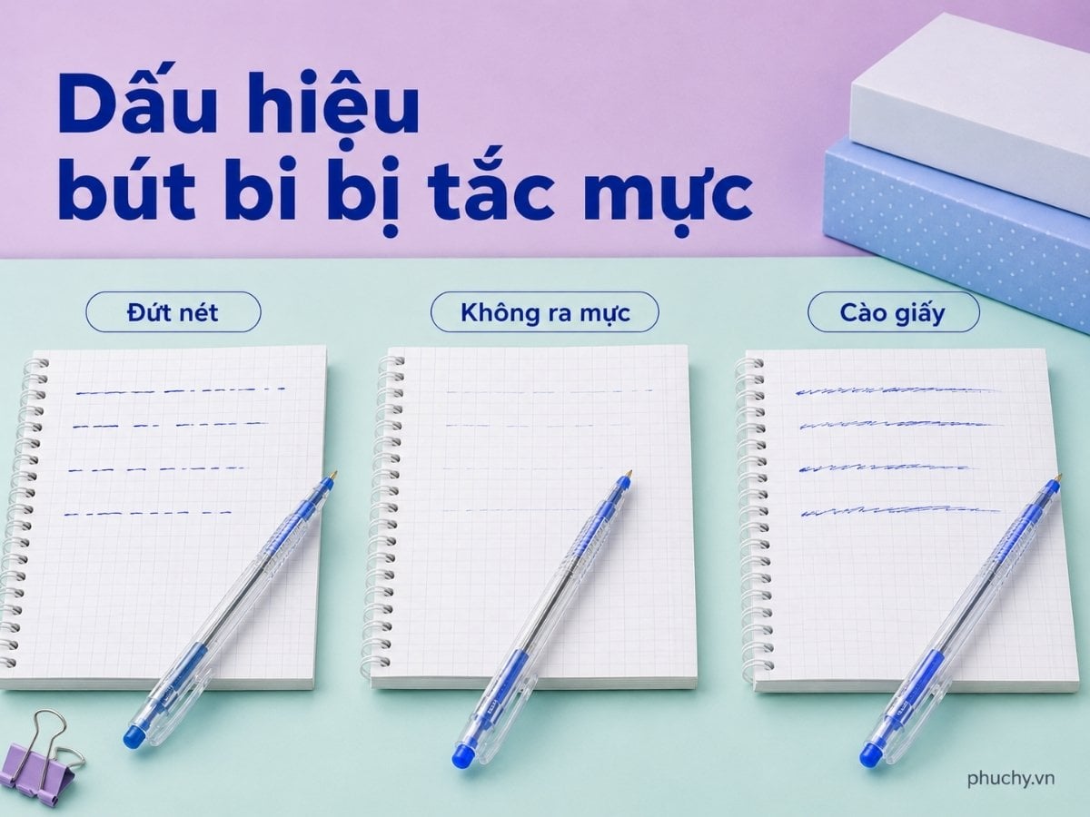 Dấu hiệu bút bi bị tắc mực