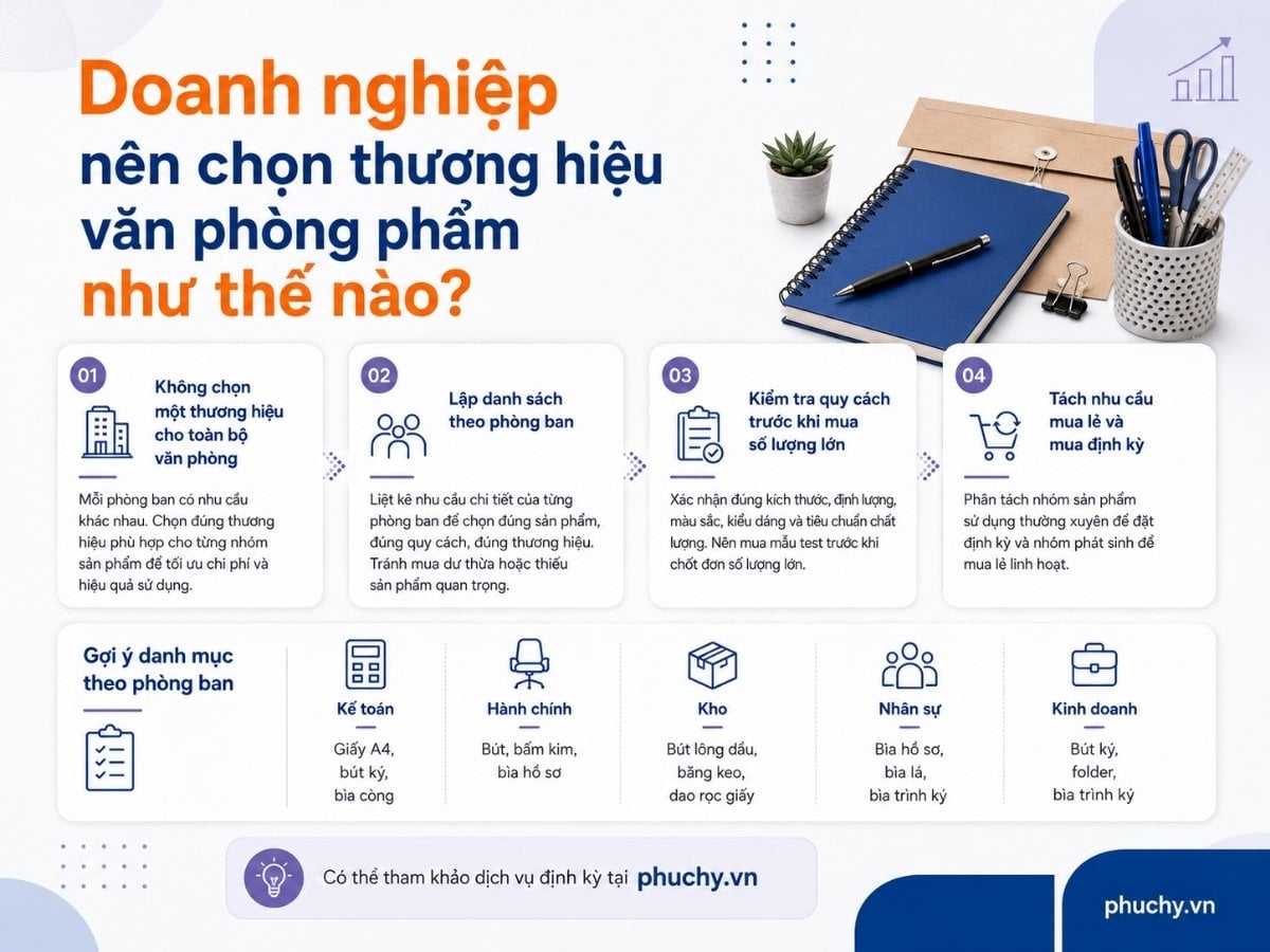 Doanh nghiệp nên chọn thương hiệu văn phòng phẩm như thế nào