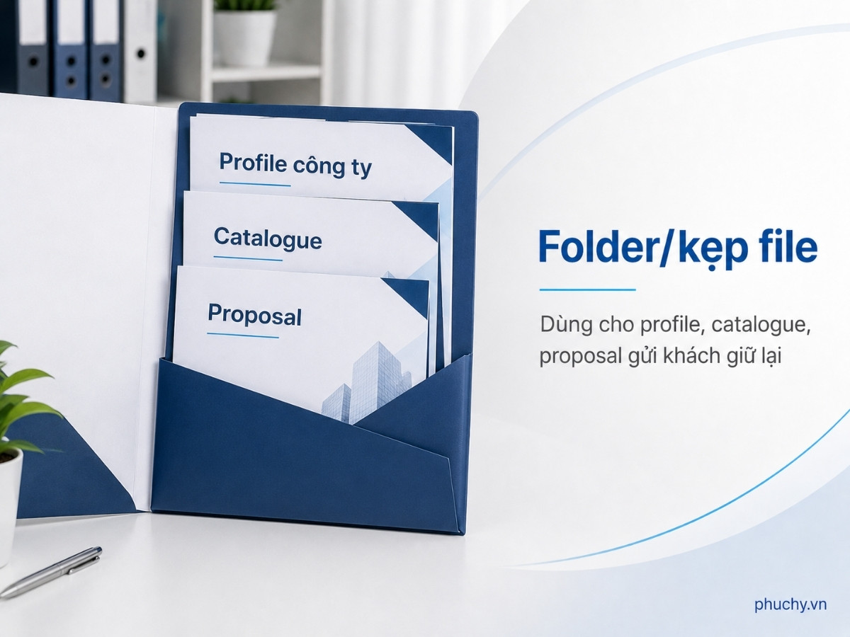 Folder kẹp file profile công ty dùng khi gặp khách hàng