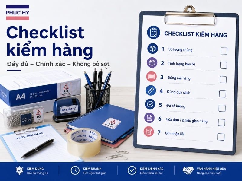 Checklist kiểm hàng văn phòng phẩm cho doanh nghiệp