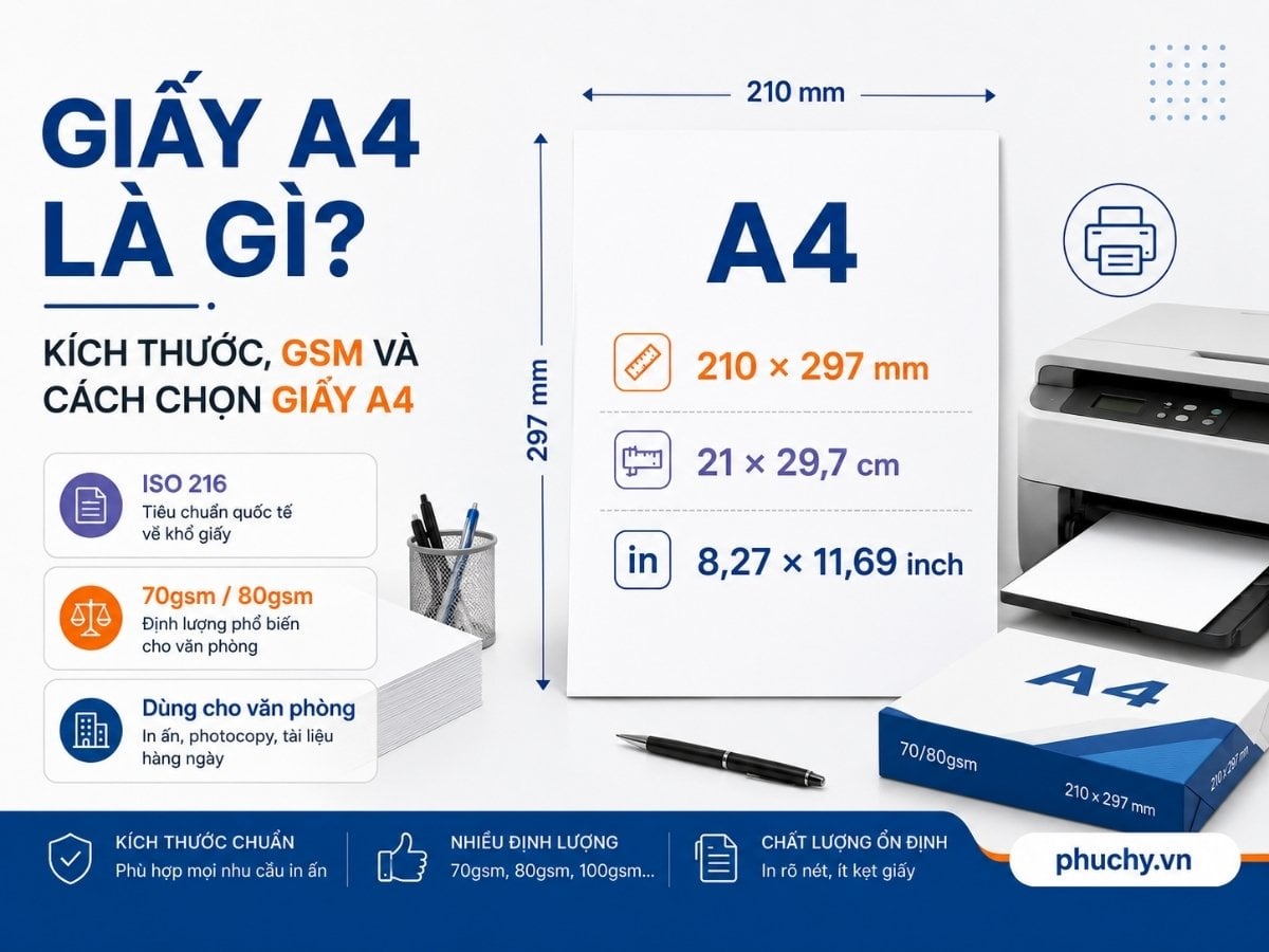 Giấy A4 là gì và kích thước giấy A4 chuẩn 210 x 297 mm
