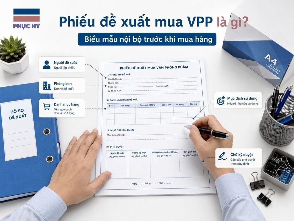 Phiếu đề xuất mua văn phòng phẩm là gì