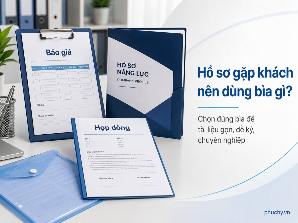 Hồ sơ gặp khách nên dùng bìa gì cho chuyên nghiệp