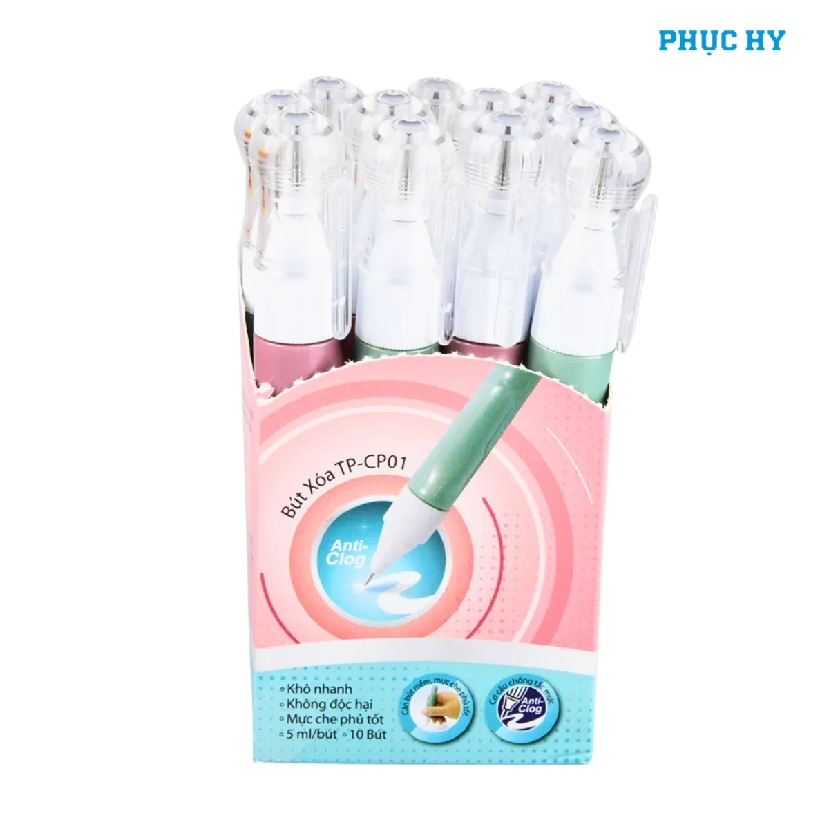 Hộp 10 cây bút xóa nước Điểm 10 TP-CP01 5ml Thiên Long