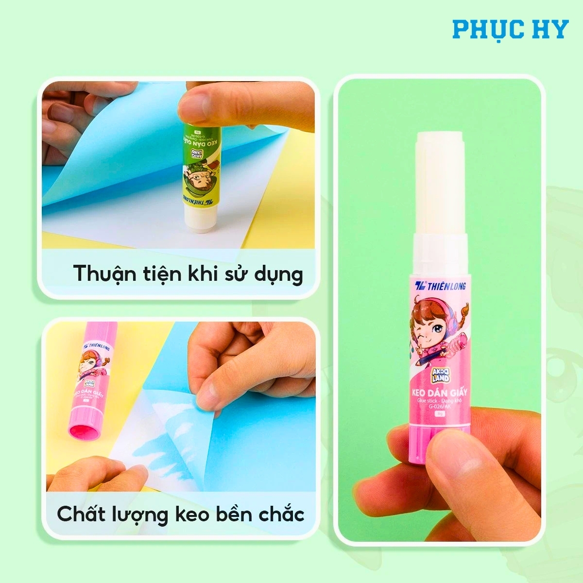 Hướng dẫn sử dụng Keo dán giấy Akooland Thiên Long G-024 trên giấy