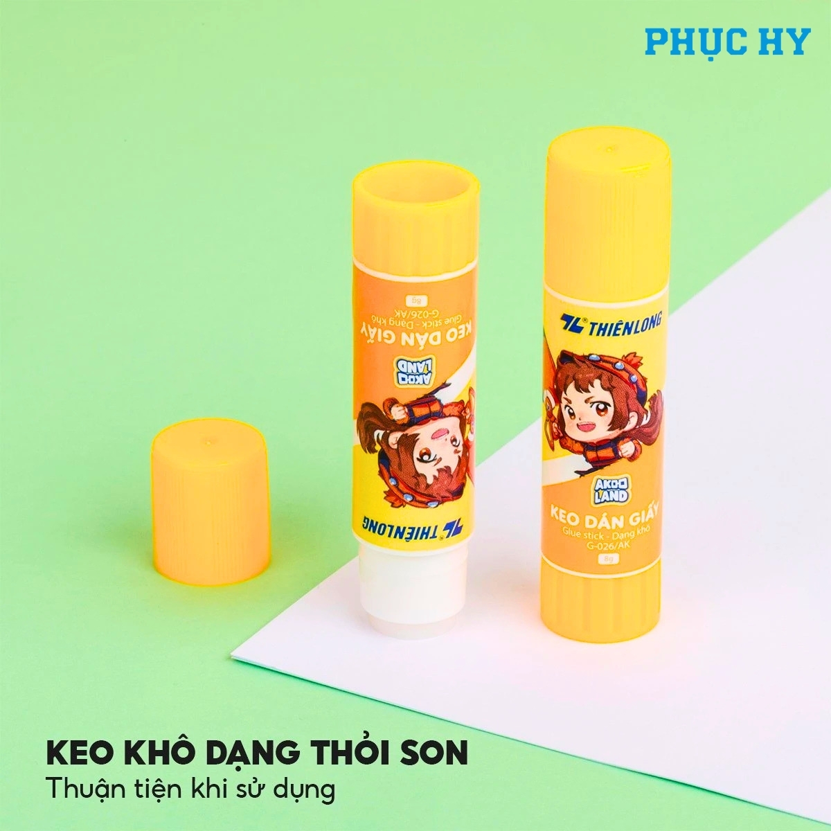 Keo dán giấy Akooland Thiên Long G-024 thiết kế dạng thỏi son tiện dụng