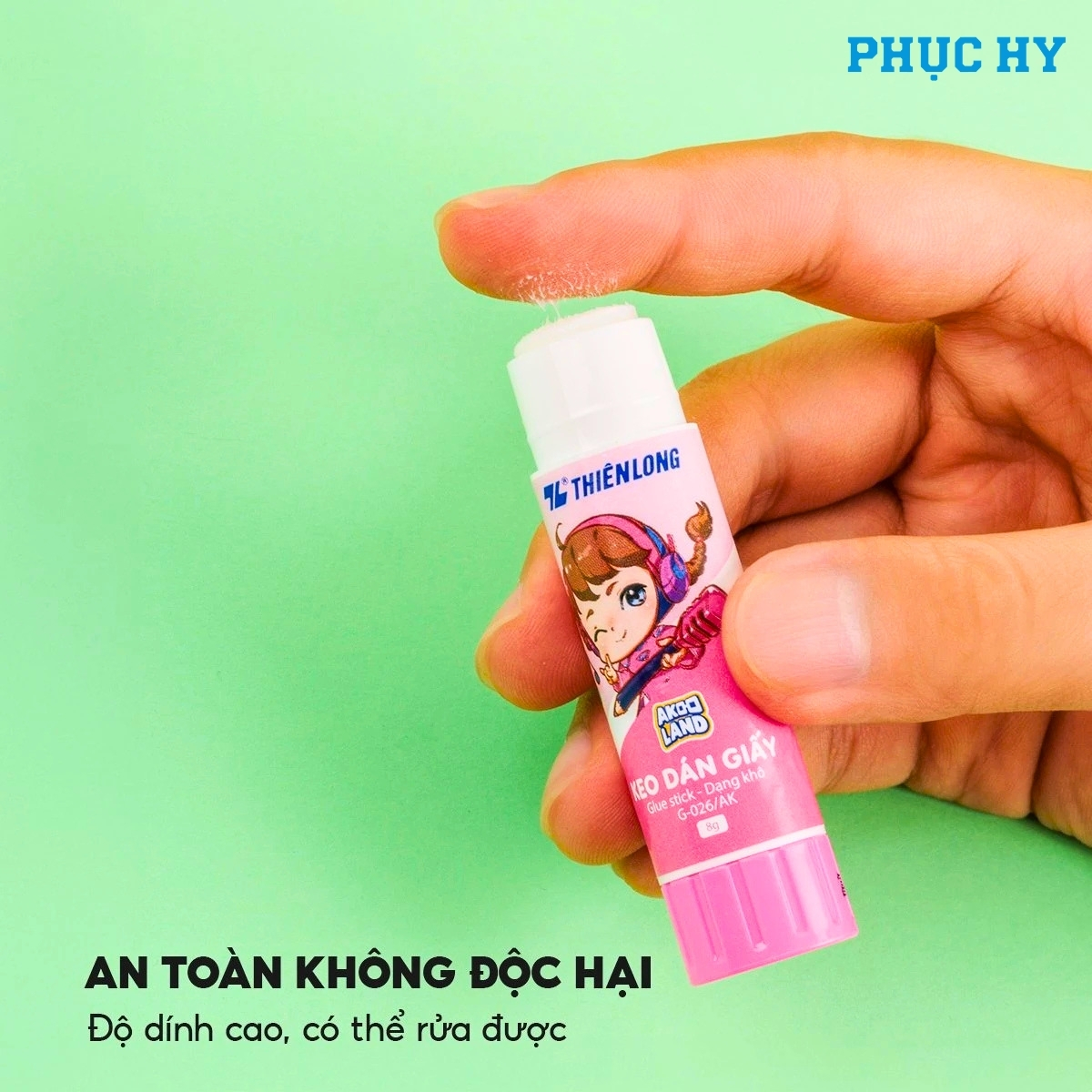 Keo dán giấy Akooland Thiên Long G-024 an toàn không độc hại có thể rửa được