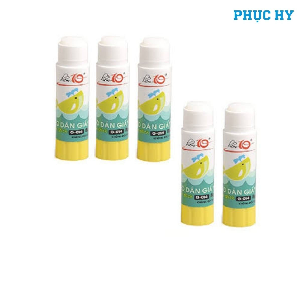 Năm thỏi keo khô Điểm 10 G-014 8g mở nắp lộ lõi keo trắng