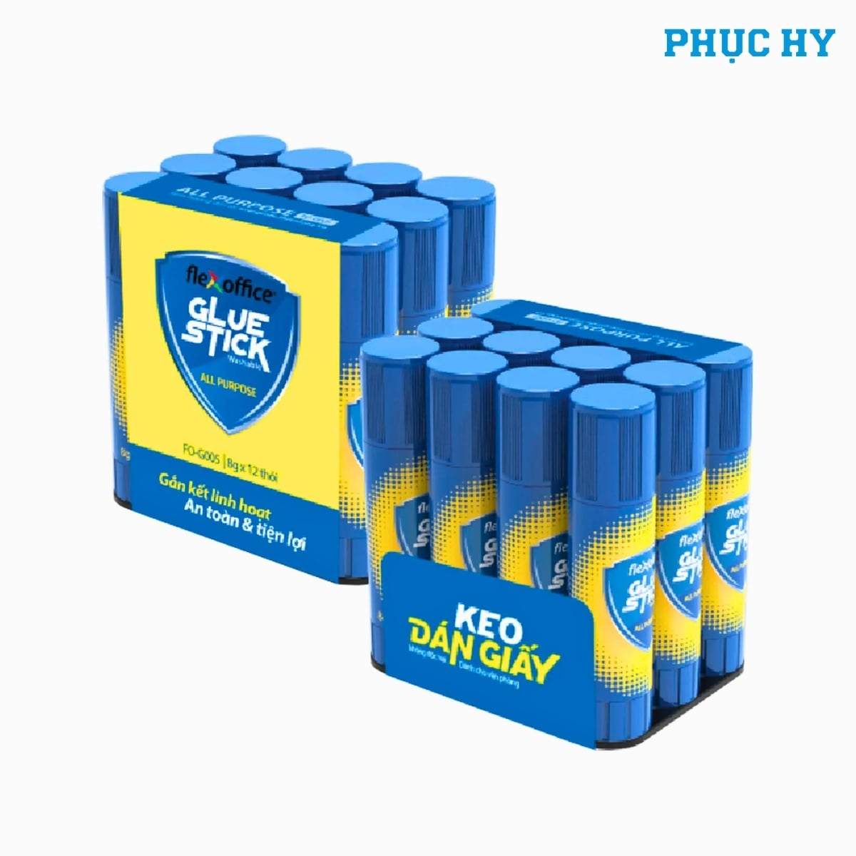 Khay 12 thỏi keo khô FlexOffice FO-G005 8g dùng dán giấy