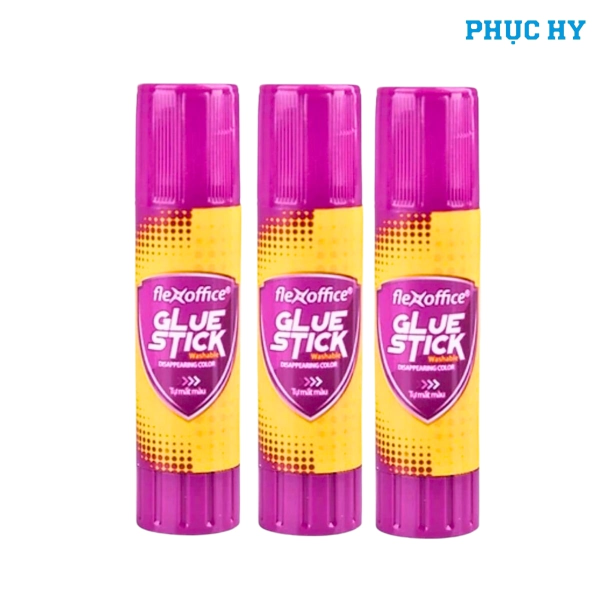 Ba thỏi keo khô tím đổi màu FlexOffice FO-G006 8g