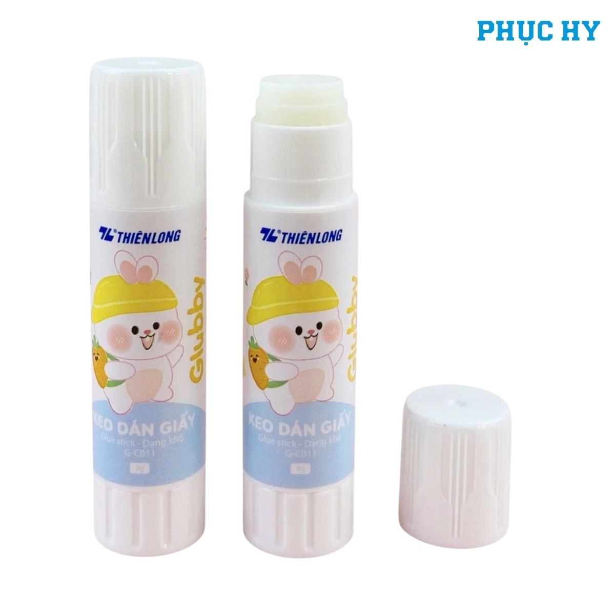 Keo khô trắng Colokit G-C011 8g mở nắp lộ lõi keo trắng