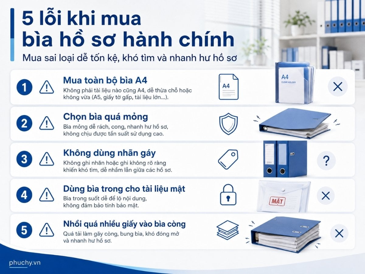 Những lỗi thường gặp khi mua bìa hồ sơ cho phòng hành chính doanh nghiệp