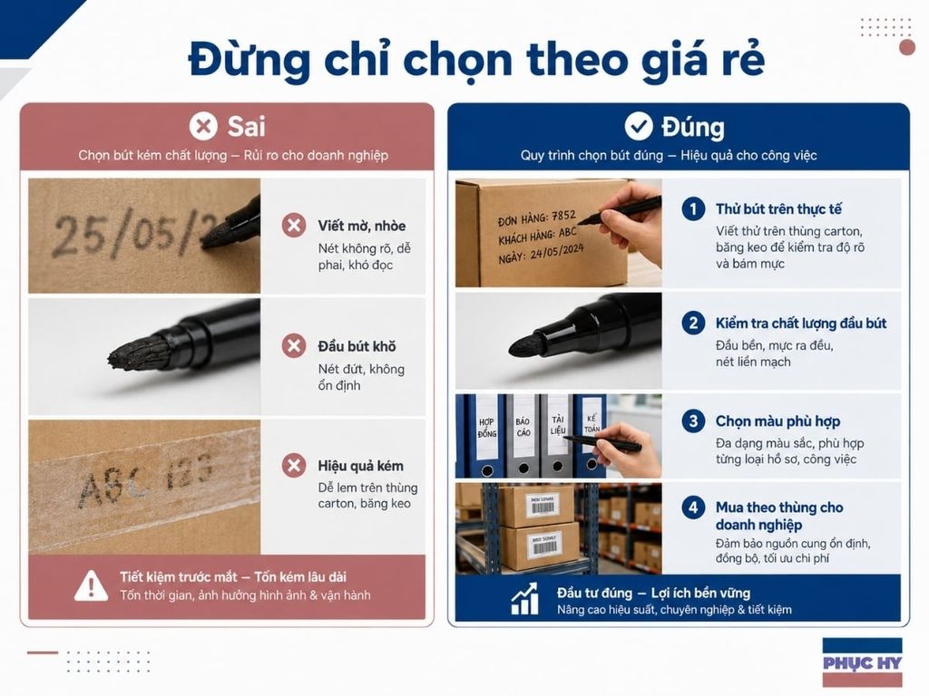 Lưu ý khi mua bút lông dầu số lượng lớn cho doanh nghiệp