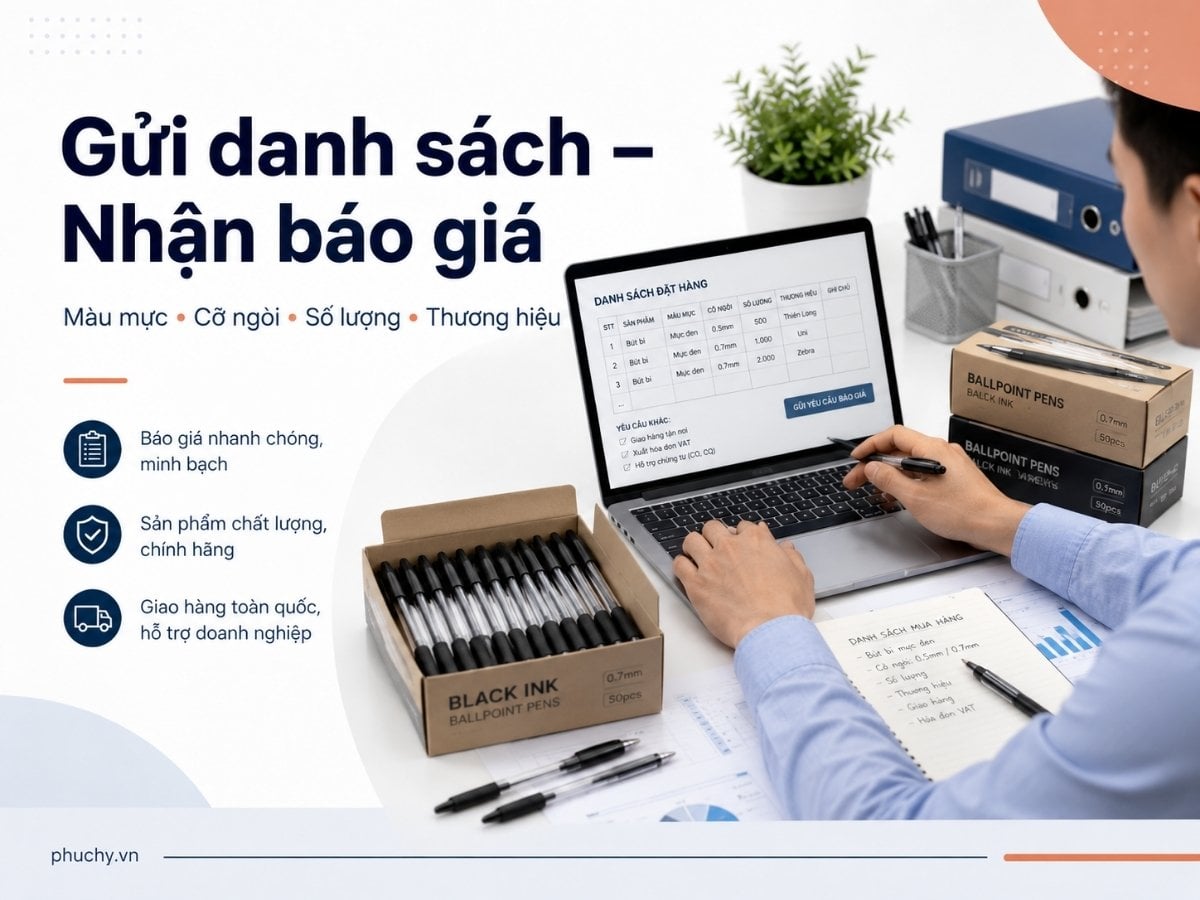 Mua bút bi mực đen cho văn phòng và doanh nghiệp