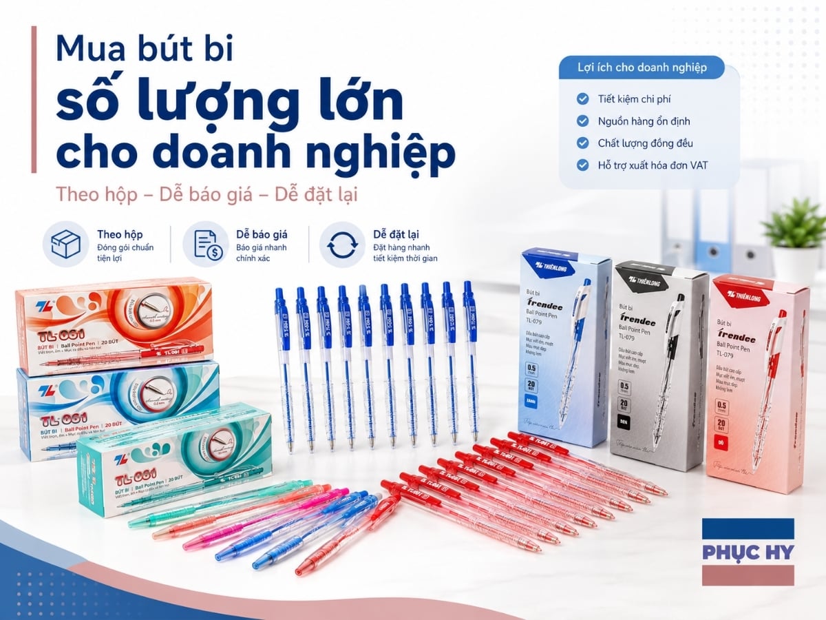 Mua bút bi số lượng lớn cho doanh nghiệp