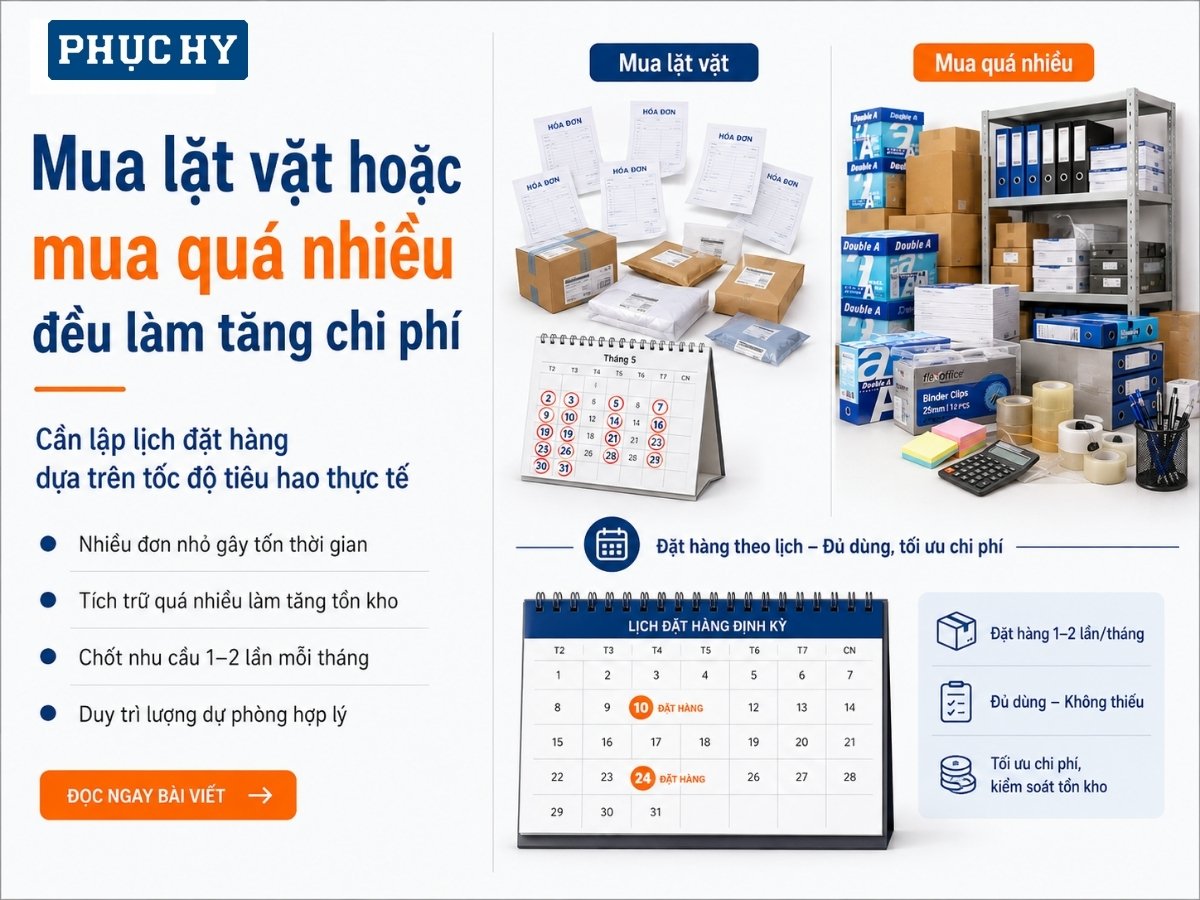 Mua lặt vặt hoặc mua quá nhiều vật tư làm tăng chi phí