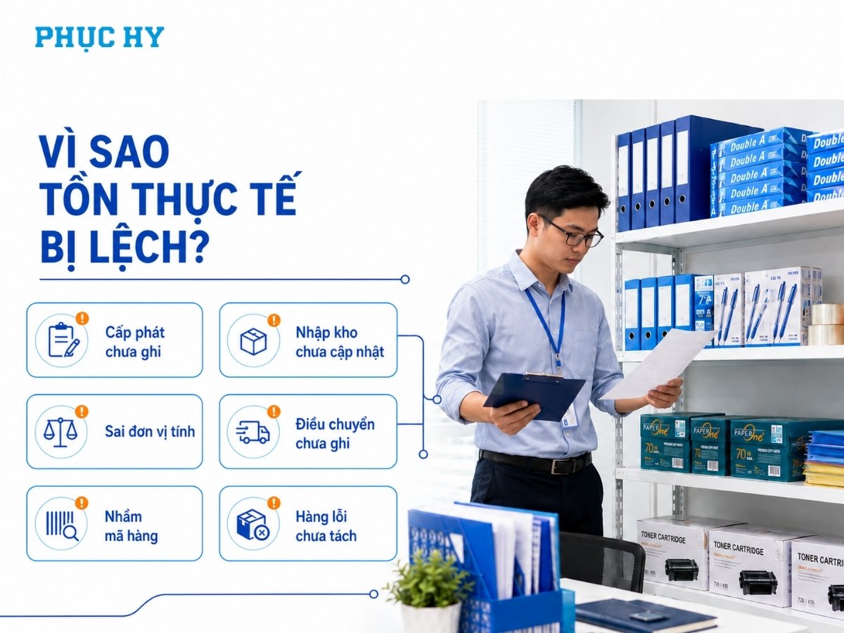 Nguyên nhân chênh lệch khi kiểm kê văn phòng phẩm