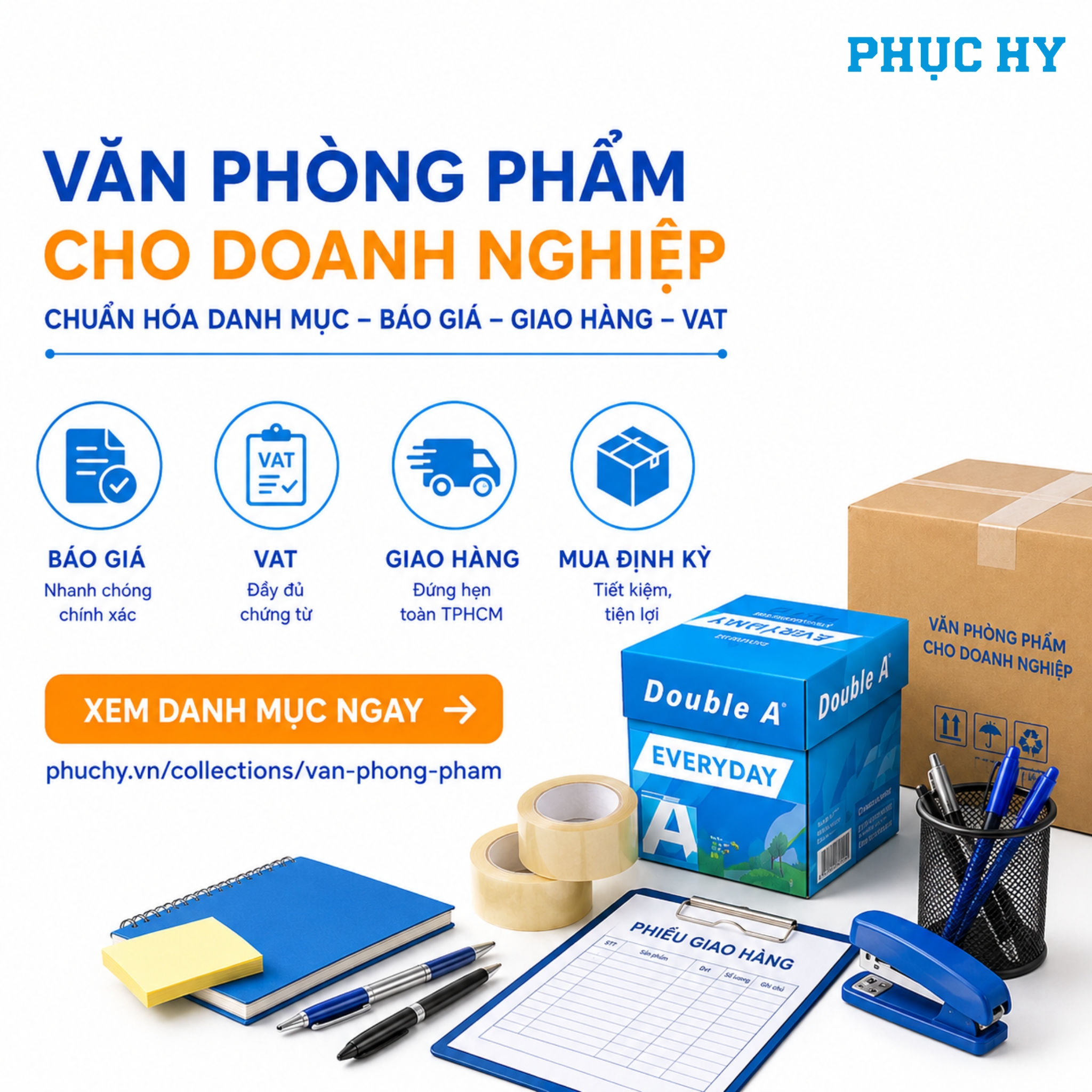 văn phòng phẩm cho doanh nghiệp báo giá giao hàng và VAT