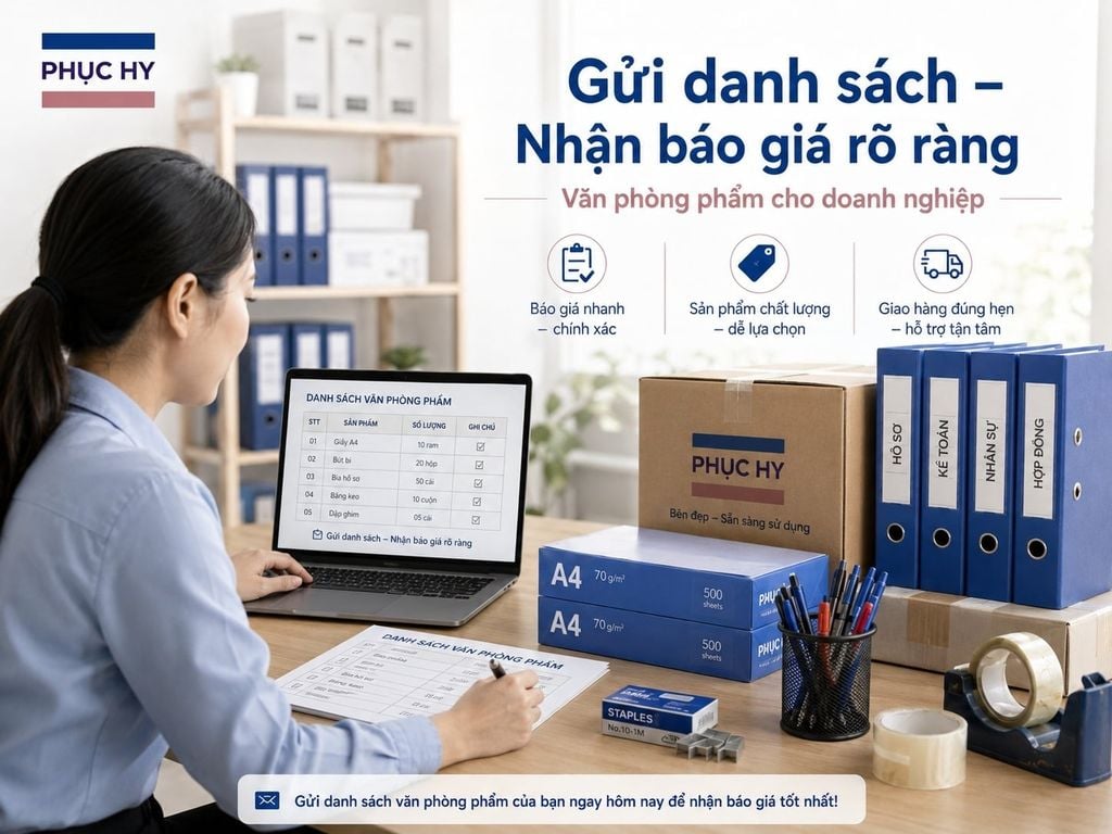 Nhận báo giá văn phòng phẩm