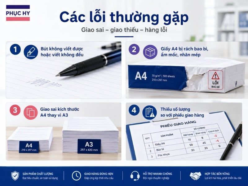 Các lỗi thường gặp khi mua văn phòng phẩm sỉ cho doanh nghiệp