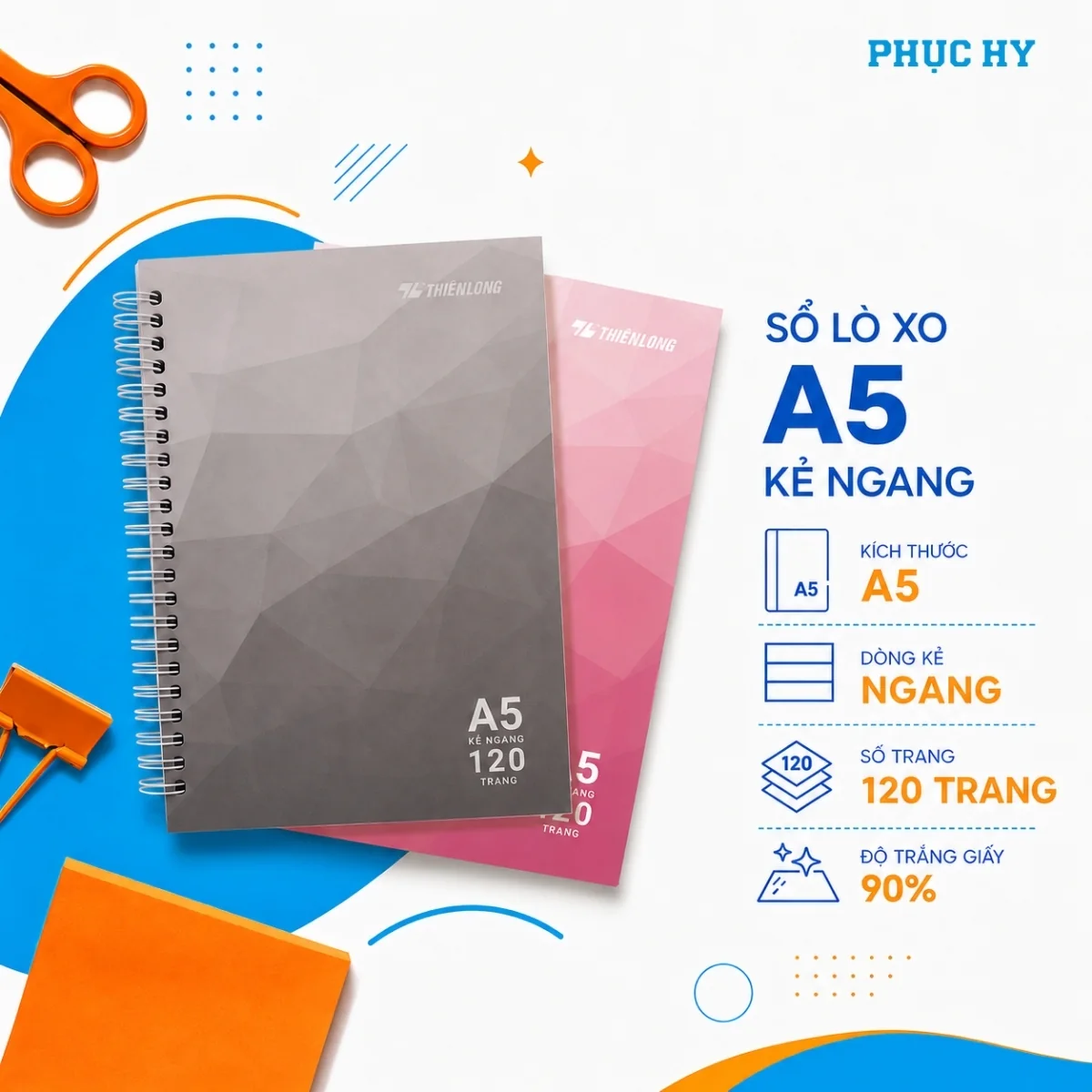 Sổ lò xo A5 Thiên Long MB-011 kẻ ngang 120 trang