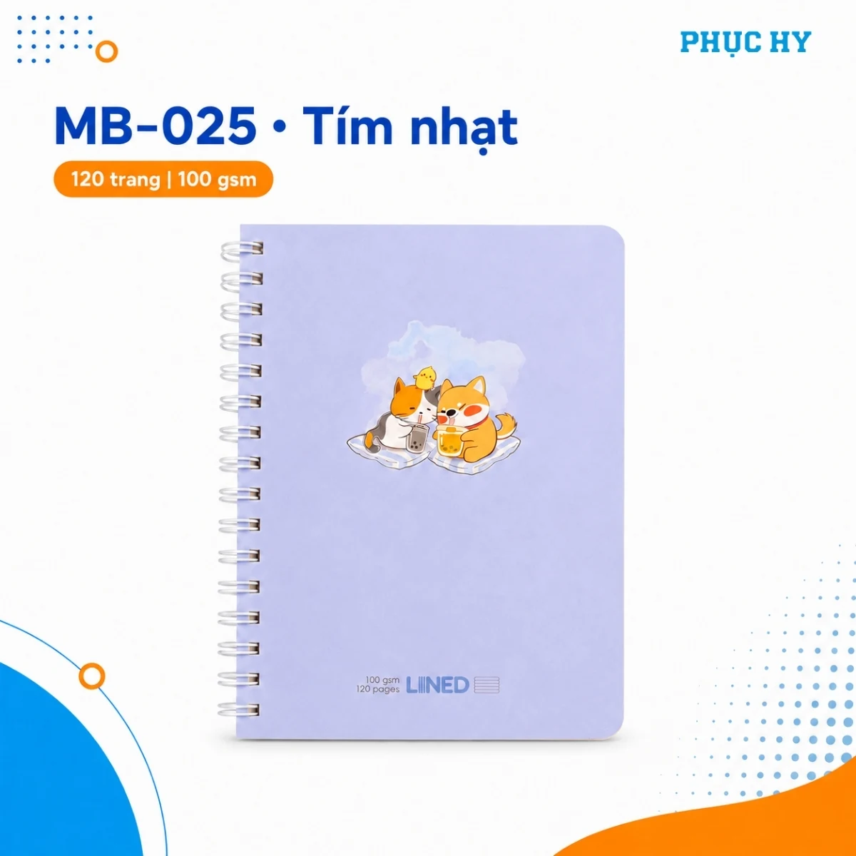 Sổ lò xo A5 Thiên Long MB-025 màu tím nhạt 120 trang giấy 100 gsm