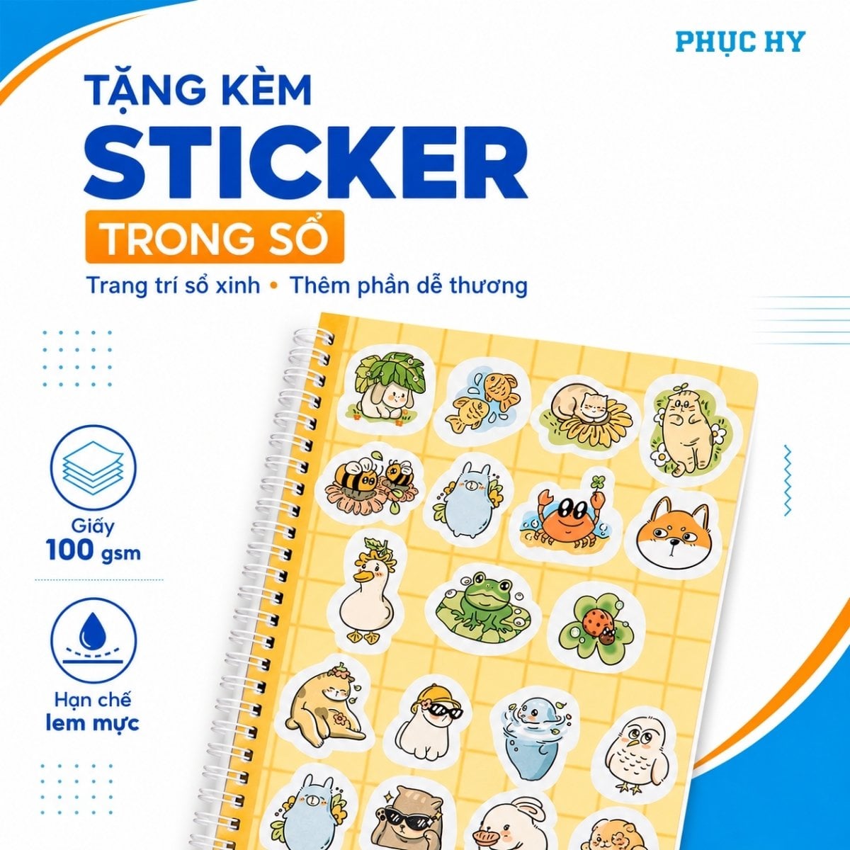Sticker trang trí trong Sổ lò xo chấm bi B5 Thiên Long MB-018