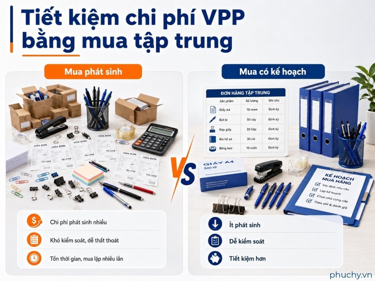 Cách tiết kiệm chi phí văn phòng phẩm bằng định mức và mua tập trung
