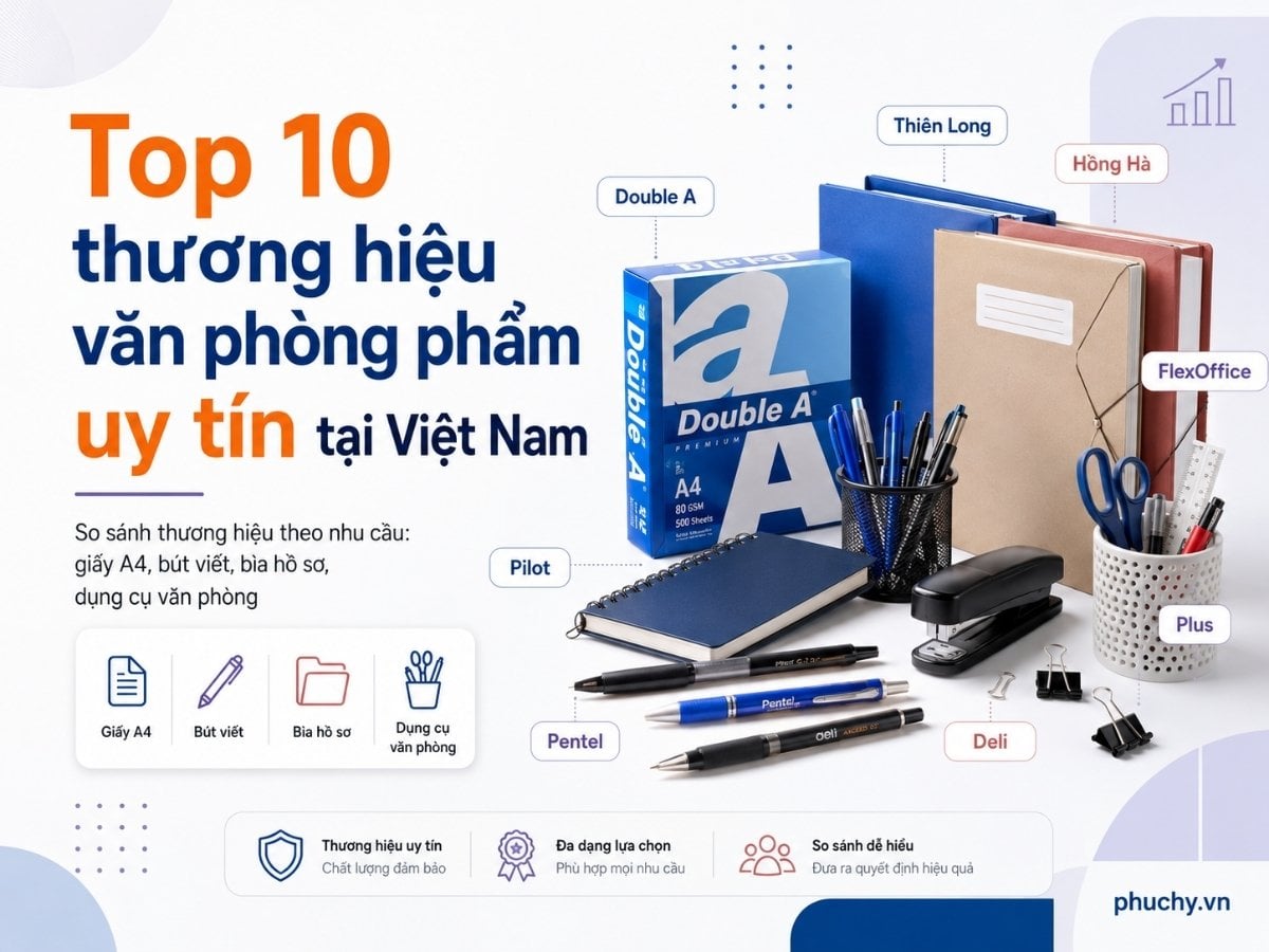 Top 10 thương hiệu văn phòng phẩm uy tín tại Việt Nam
