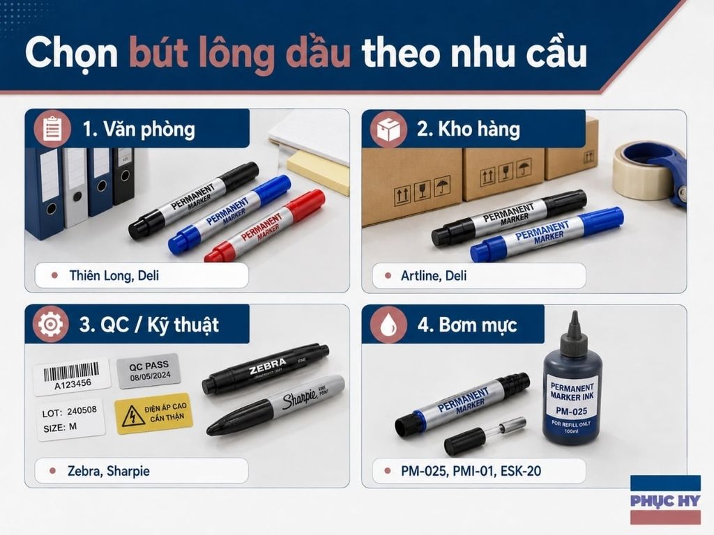 Nên mua bút lông dầu hãng nào theo nhu cầu sử dụng