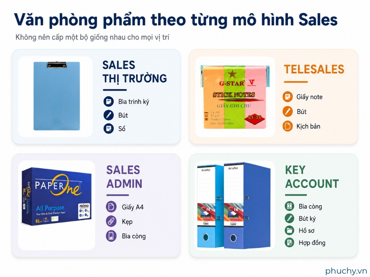 Văn phòng phẩm cho Sales thị trường, telesales, Sales Admin và Key Account