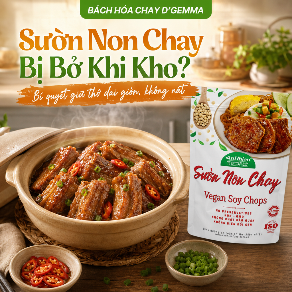 Vì Sao Sườn Non Chay Bị Bở Khi Kho? Bí Quyết Giữ Thớ Dai Giòn