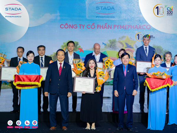 STADA Pymepharco được vinh danh trong TOP 100 Doanh nghiệp Bền vững Việt Nam 2025 🇻🇳 | Lĩnh vực Sản xuất – năm thứ hai liên tiếp!