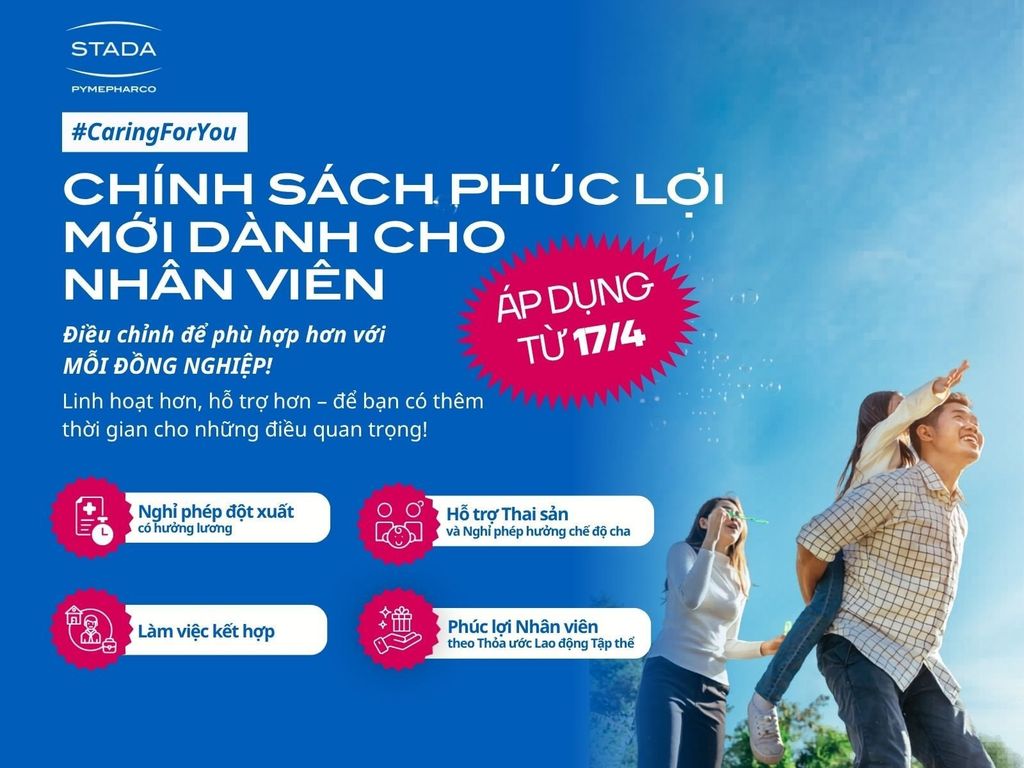 STADA Pymepharco Ra Mắt Chính Sách Phúc Lợi Mới Dành Cho Nhân Viên