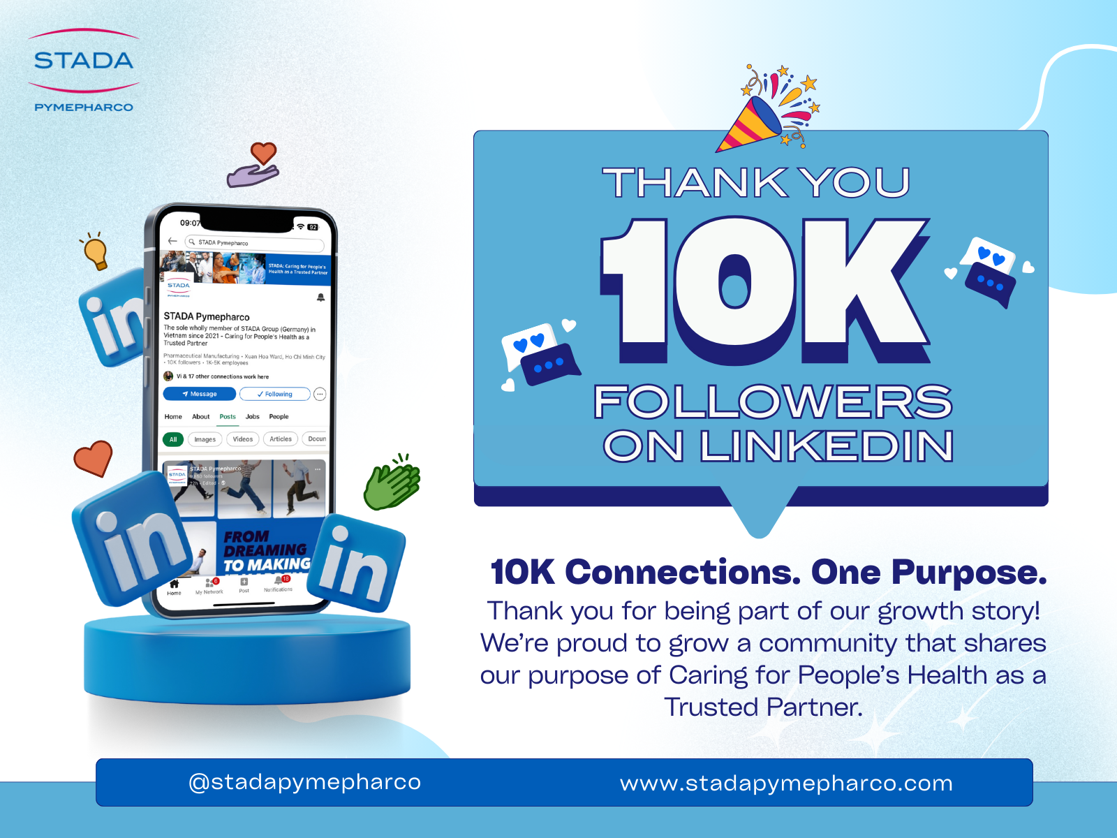 We’ve reached 10,000 FOLLOWERS on LinkedIn! Ten Thousand Connections. One Shared Purpose