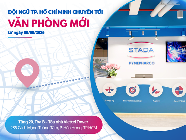 Văn phòng TP. Hồ Chí Minh của STADA Pymepharco sẽ chuyển đến địa điểm mới!