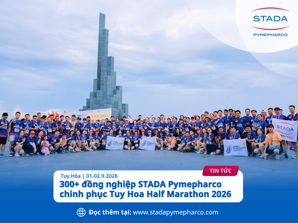 300+ đồng nghiệp STADA Pymepharco chinh phục Tuy Hoa Half Marathon 2026