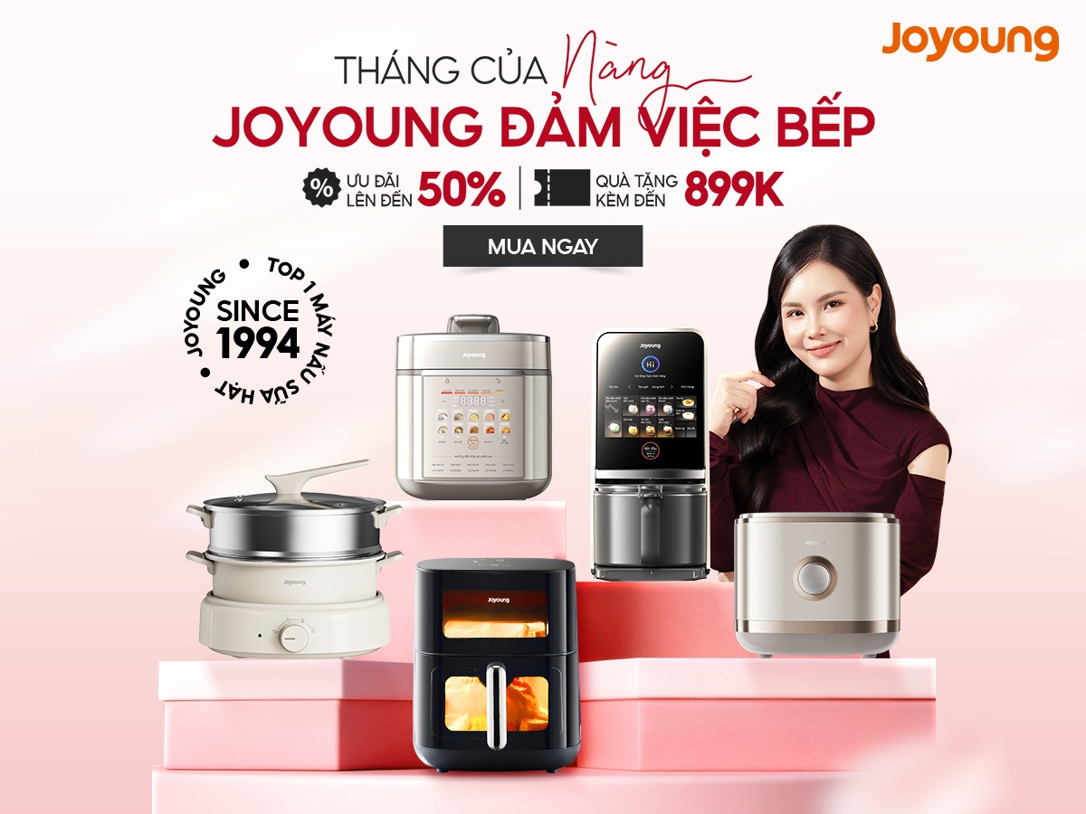 Joyoung SALE cuối tháng 3 - Lương Về Bếp Xịn, MUA 1 TẶNG 1 độc quyền tại website